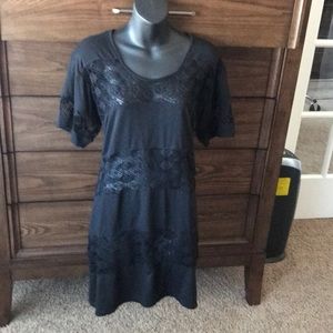 Black Bathing Suit Cover-Up (asymmetrical hem)